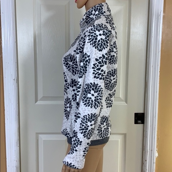 Columbia black white sweater fleece sz M - Picture 6 of 8